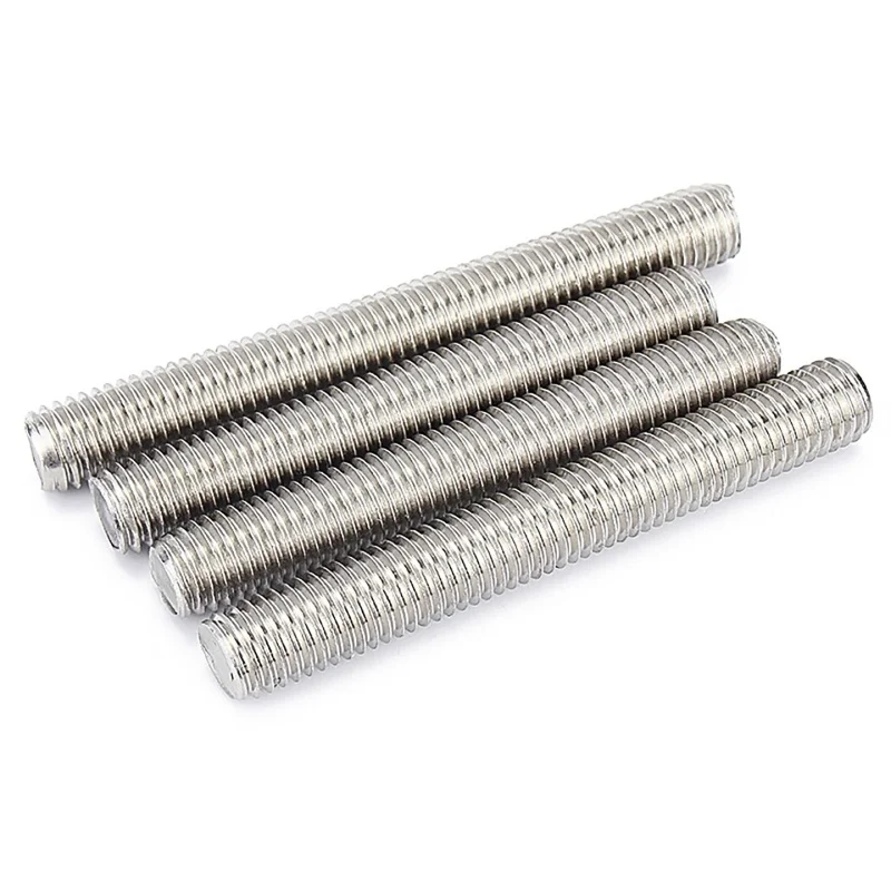 304 Stainless Steel Fully Threaded Rod  Full Thread Stud Rods Bar Studs Screw L=16 20 25 30 35 40 45 50 55 60-200mm M3 M4 M5 M6