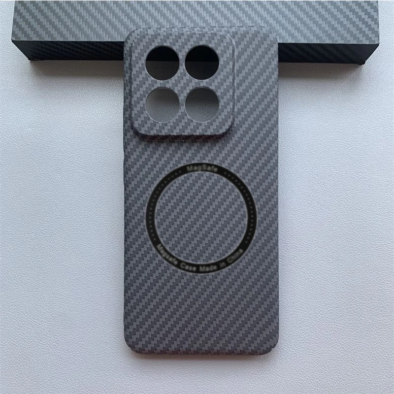 For Xiaomi 14 13T poco F6 x6 12 13 Pro ultra Magsafe case Wireless Charging Cases Carbon Fiber Shockproof Protect magnetic Cover