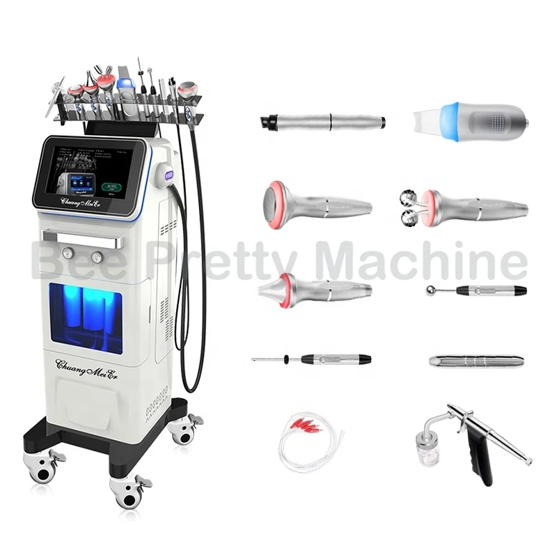 Factory Newest 2023 10 in 1 Face Watering Skin Deep Cleaning Scrub For Salon use Machine Skin Lifting Whitening Made in China