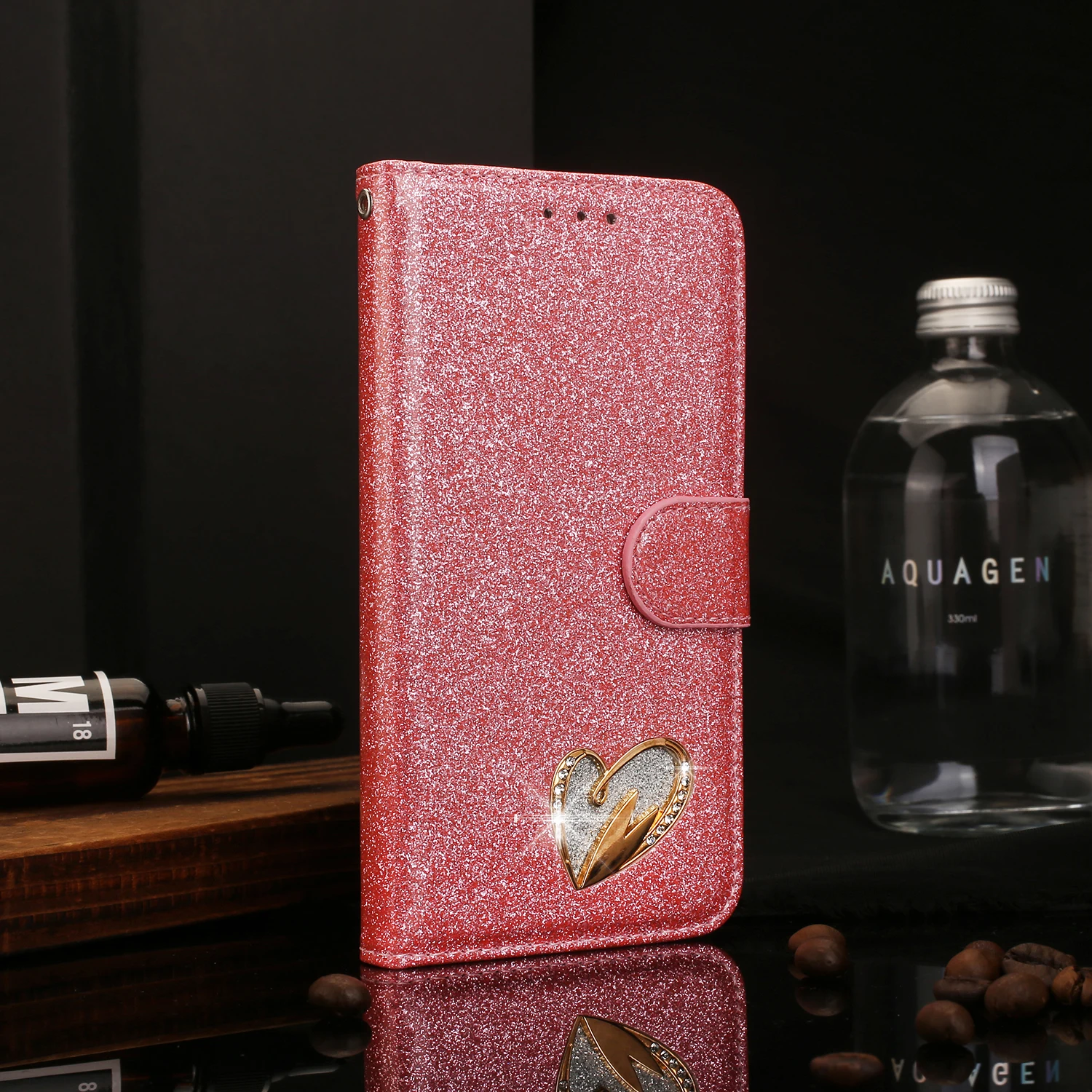 Luxury Glitter Leather Wallet Magnetic Flip Case for Samsung S24 S23 S22 Ultra S24+ S23+ S21 S20 FE Galaxy Note20 S10 S9 S8