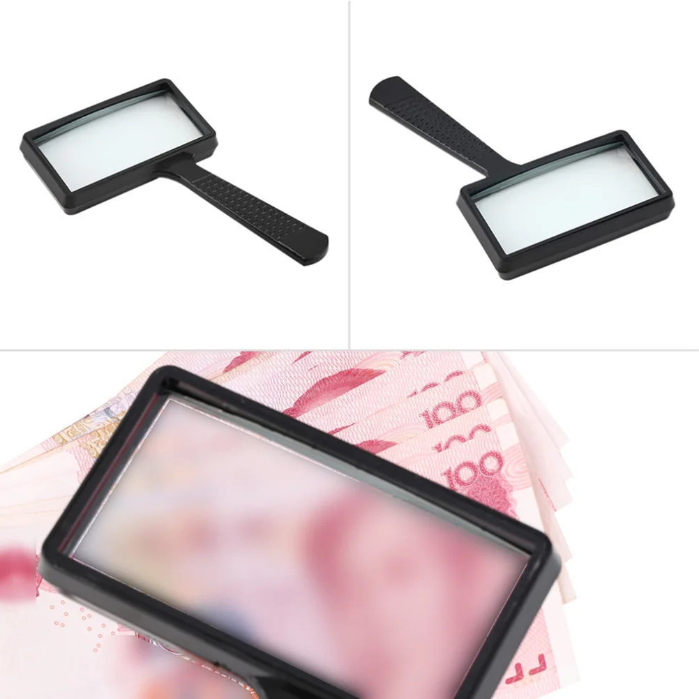 

Handheld Magnifying Glass Portable Black Lightweight Durable Ergonomic Design Reading Maps Book Newspaper Magnifier