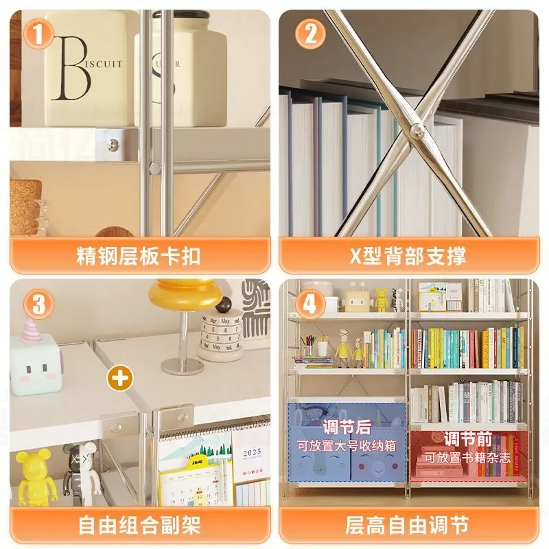 Japanese Minimalist Floor to Ceiling Display Rack Multi Functional Book Storage Shelf for Study Balcony Home Organization