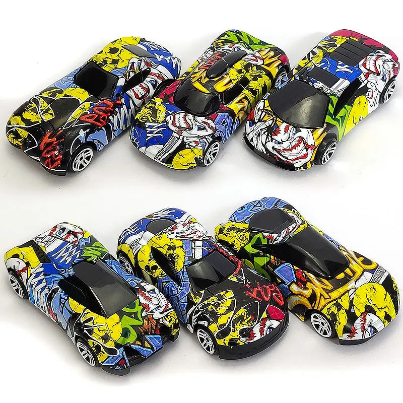 Children's Pull Back Car Toys Educational Toy Plastics Mini Graffiti Camouflage Racing Model Children Boy Birthday Gifts