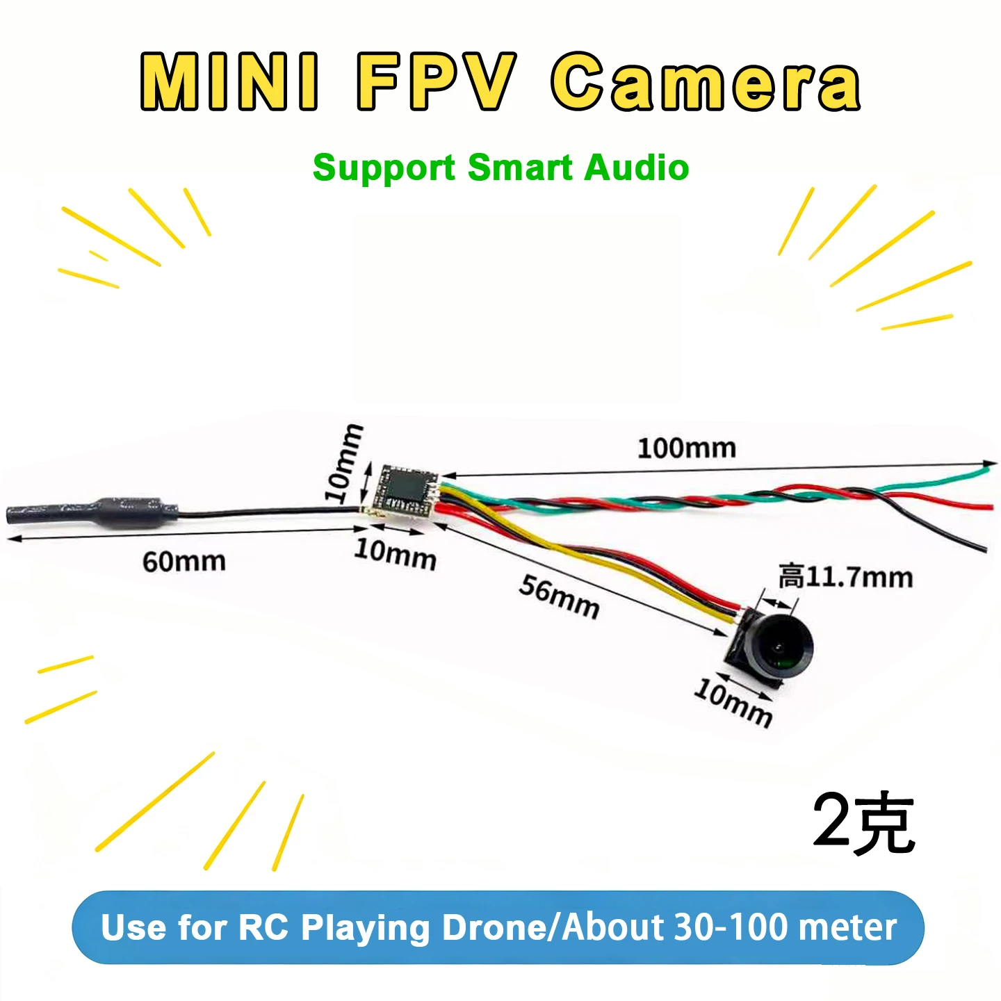 SLONWAKE 5.8G 48CH Nano25 VTX Transmitter with cmos 1200TVL fpv camera 10*10mm support smart Audio For FPV RC Racing Drone view 5
