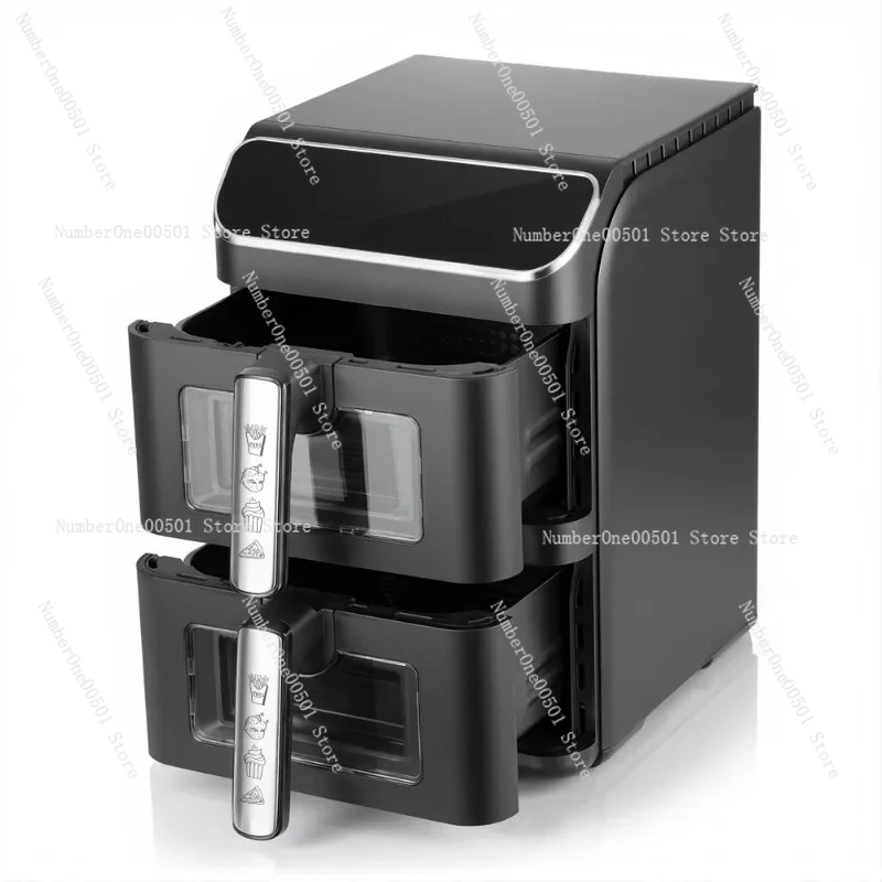 12L Dual Basket Air Fryer 2 Independent 6L Baskets Smart Oil Free Cooking EU Plug Large Capacity Household Kitchen