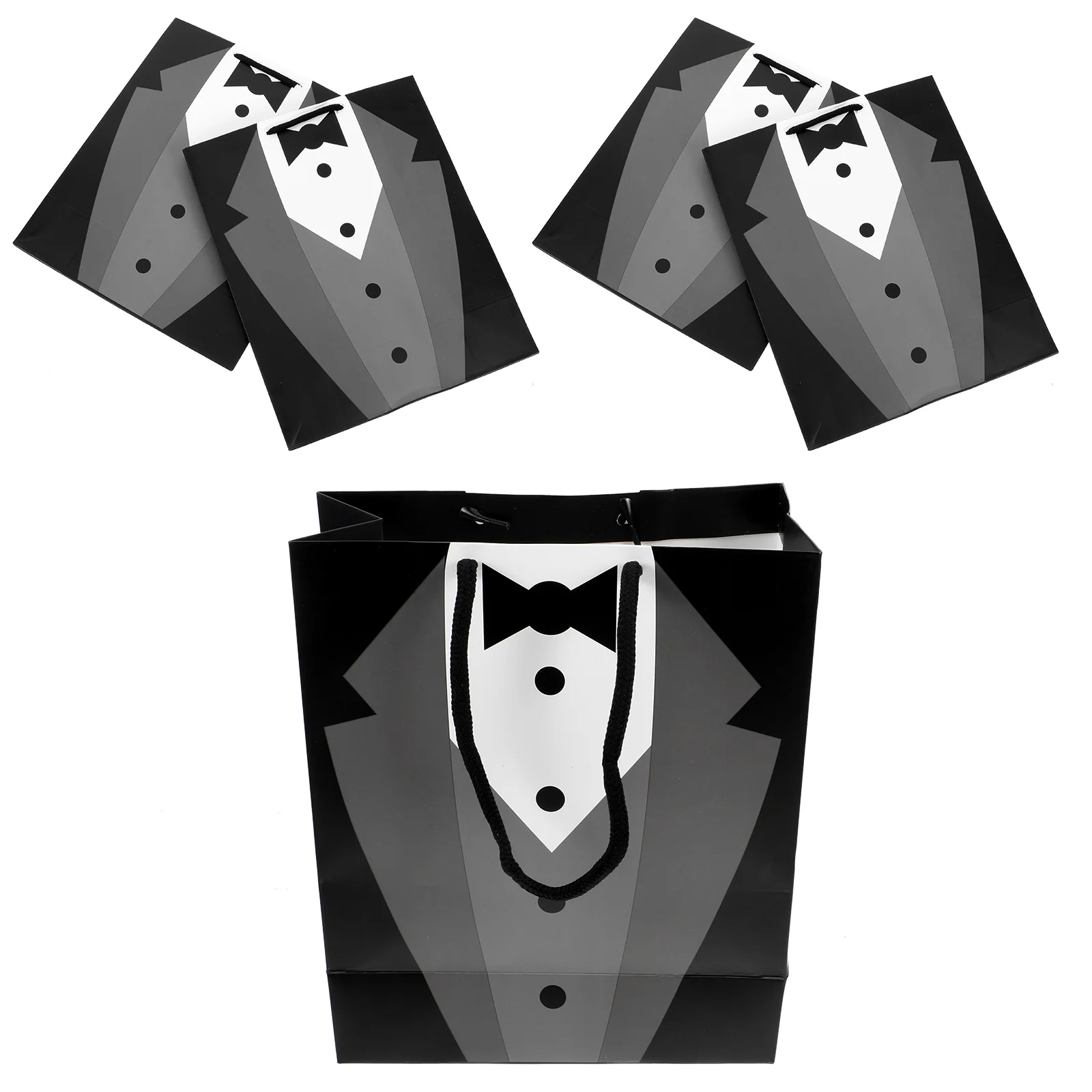 

Practical Paper Handbag Black Tote Groomsmen Bridegroom Presents Pouch Gift Bag Souvenir Bags Treat Bag Packaging Bags