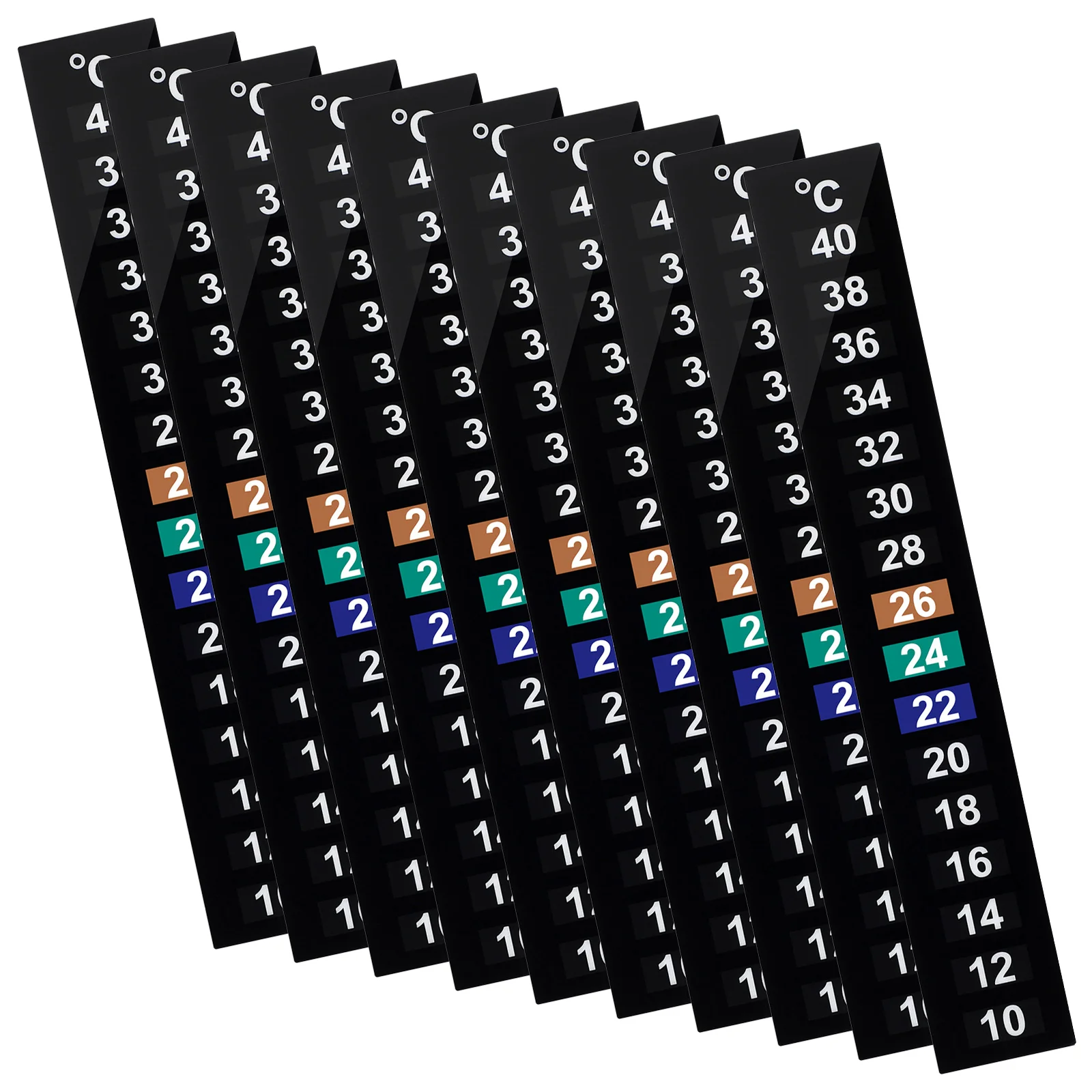 

10Pcs LCD Temperature Thermometer Strip Easy Read Adhesive Aquarium Fish Tank Kombucha Brewing Thermometer Stick