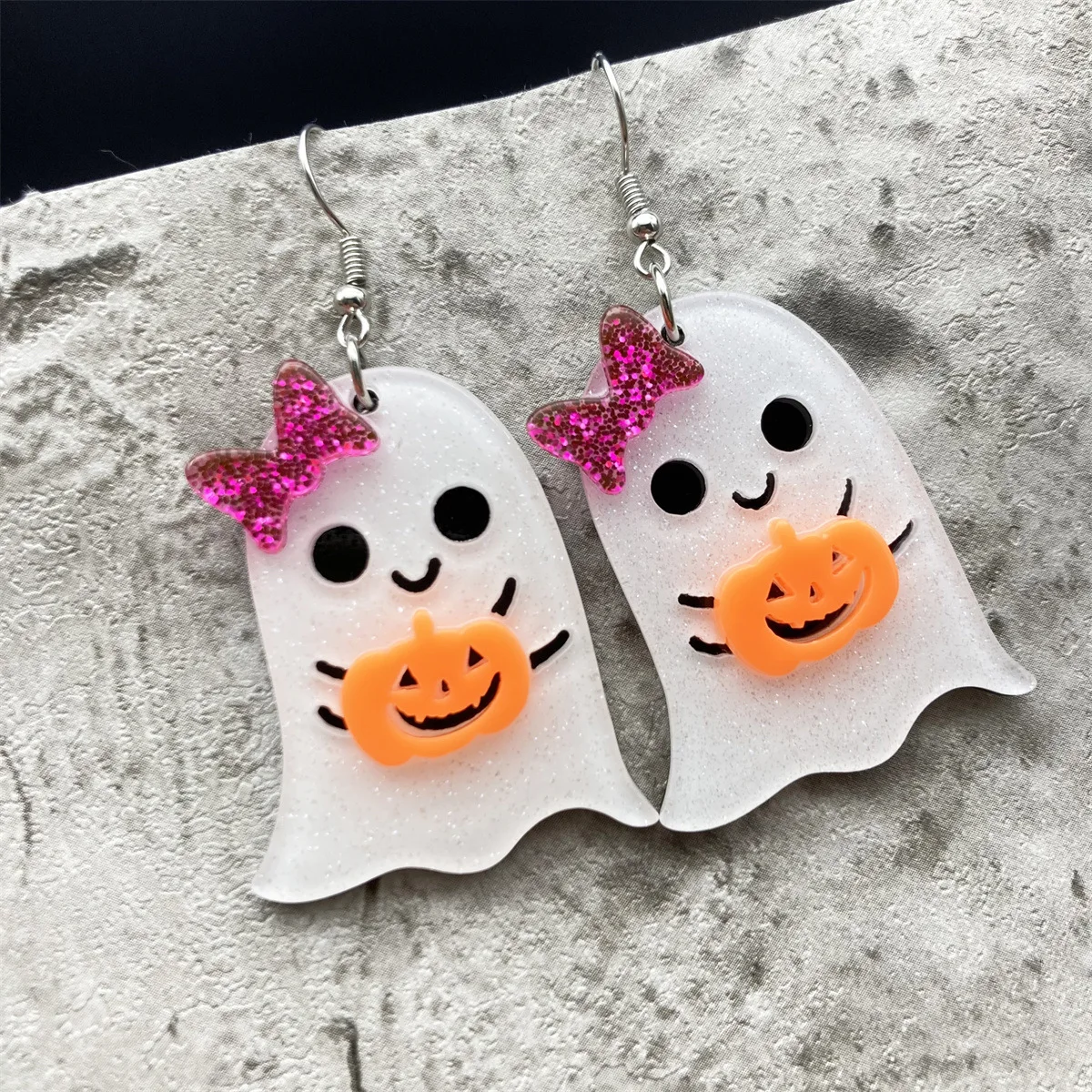 2PC Halloween Fun Personalized Earnail Accessories Pumpkin Ghost Skull Earnail Suitable for Party and Holiday Gifts