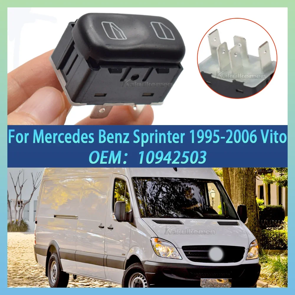 5 دبابيس الطاقة نافذة السيارة الكهربائية التبديل زر وحدة التحكم مع الضوء الأصفر لمرسيدس بنز سبرينتر 1995-2006 فيتو 10942503