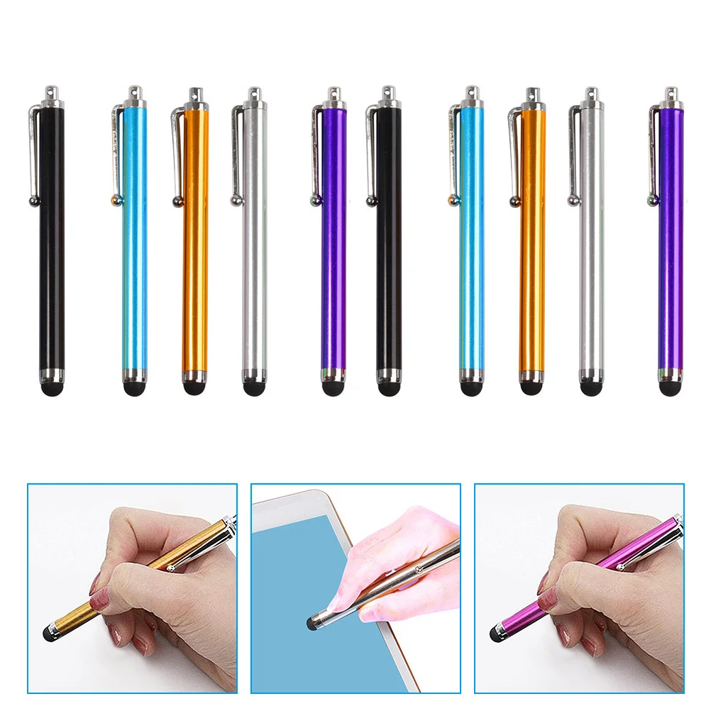 

10Pcs Capacitive Stylus Pens with Replaceable Tips Electronic Screen Writing Pen for Touchscreen Tablets Phones Gaming Drawing