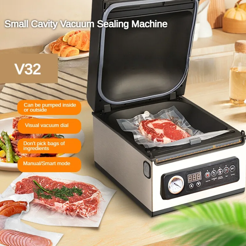 

V32 Electric Food Vacuum Sealer Machine Commercial Household Kitchen Plastic Bag Sealer Common To All Bags