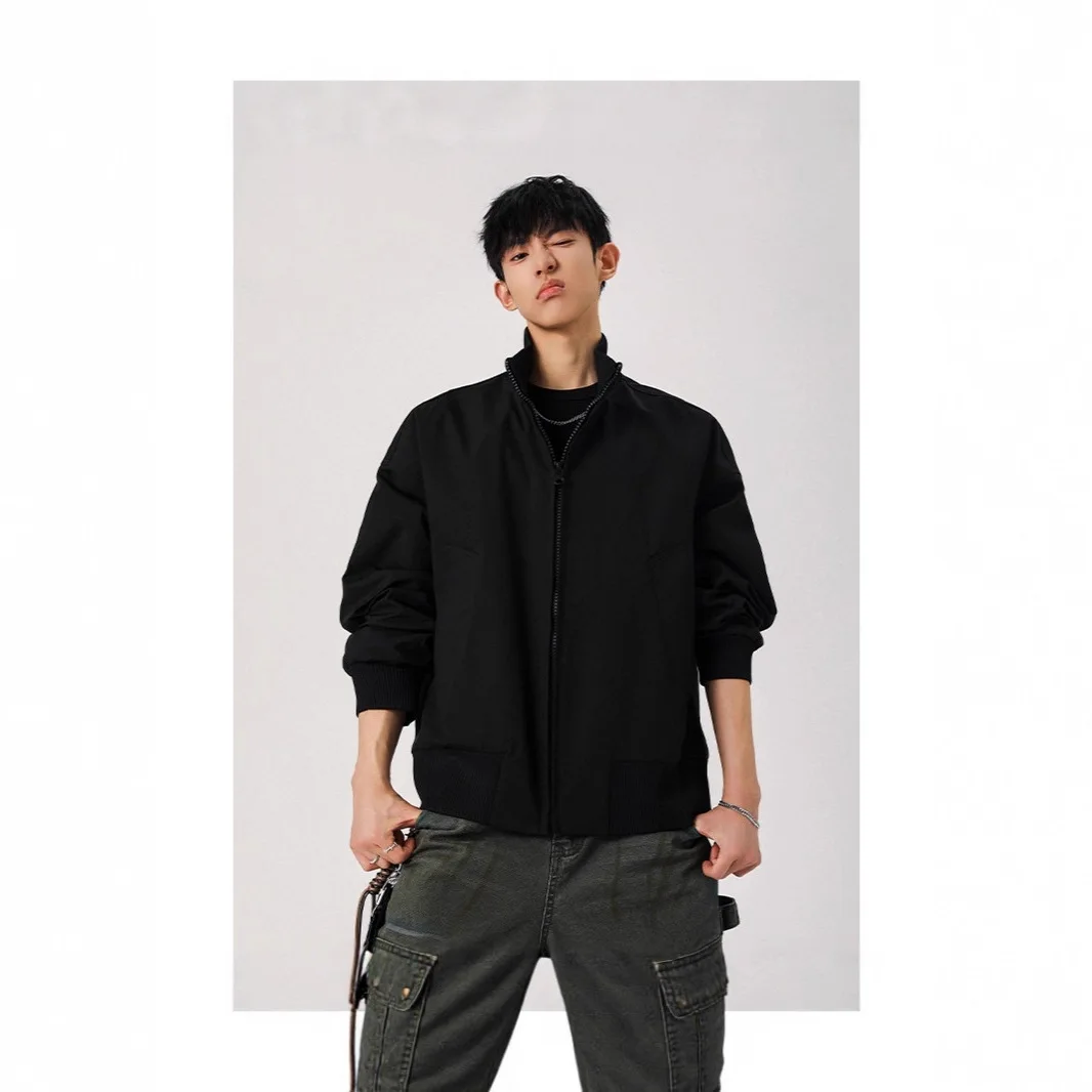 

Весна 2025 г., мужские ор-American Sle Jaet, Новое поступление, однотонный воротник-стойка, бейсбольный orm Bomber Jaet Youth Faion