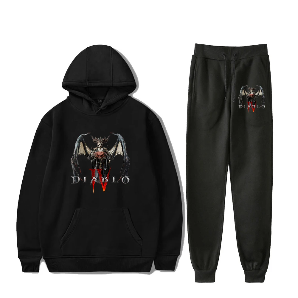 

Diablo IV Lilith Hoodie Jogger Pants Two Piece Set Sweatshirts+Sweatpants 2023 New Game Harajuku Clothes Men Women's Set