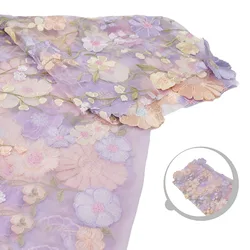 Comfortable Elegant Embroidered Floral Pattern Clothing Fabric Embroidered Lace Fabric Lace Flower Pattern Fabric