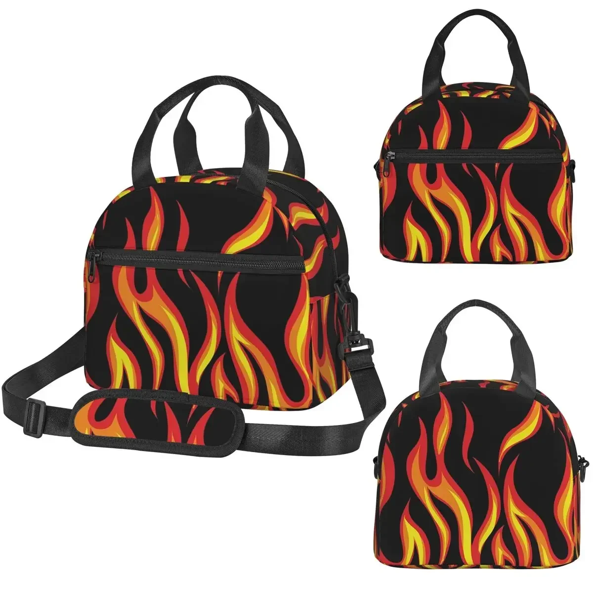 Fire Flames Insulated Lunch Bag for Women Office Cooler Thermal Box Tote Leakproof Lunch Boxes