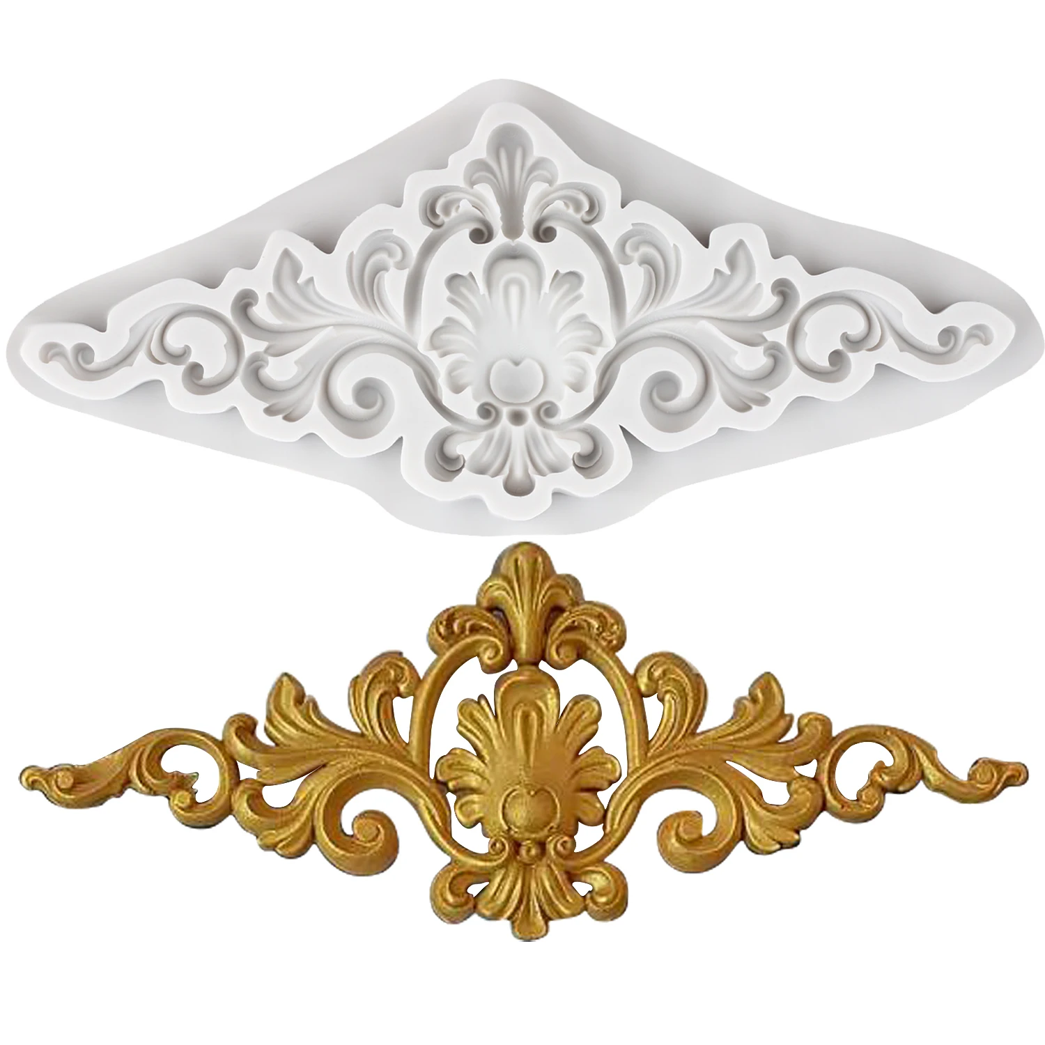 

Baroque Silicone Molds Relief Flower Fondant Cake Decorating Tools Cupcake Topper Candy Sugar Craft Gum Paste Polymer Clay