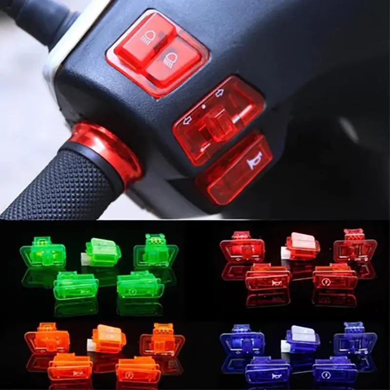 Motorcycle Switches Transparent 5PCS Motorcycle Switch Button Set Universal Kit