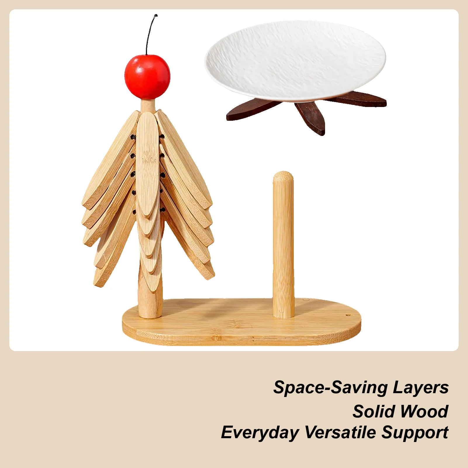 

Набор подставок из натурального дерева, эстетический деревянный штатив, подставка для столовых приборов с подставкой и салфетками, эстетические подставки для посуды, тарелки, миски