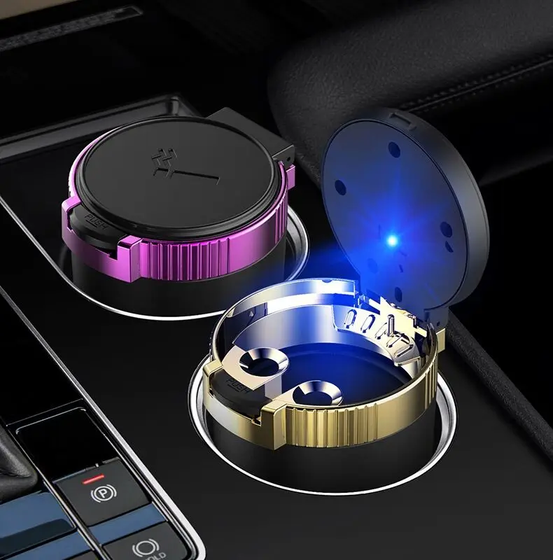 

Multifunctional In Car Ashtray Universal Ashtray With Lid LED Light Creative Personality Car Ashtray