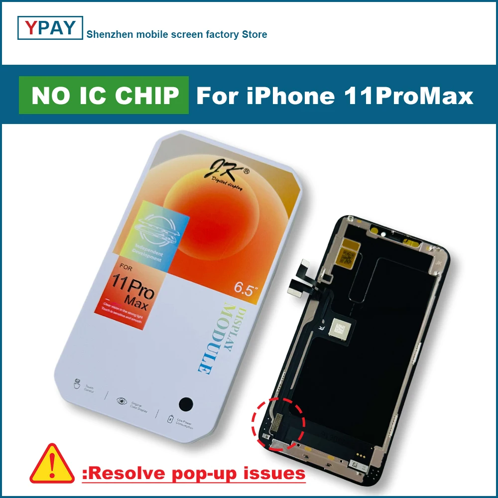 NO IC Chip JK Series For iPhone 11 LCD 11Pro12 12Pro LCD Display Touch Screen Digitizer Assembly No Dead Pixel Replacement Parts