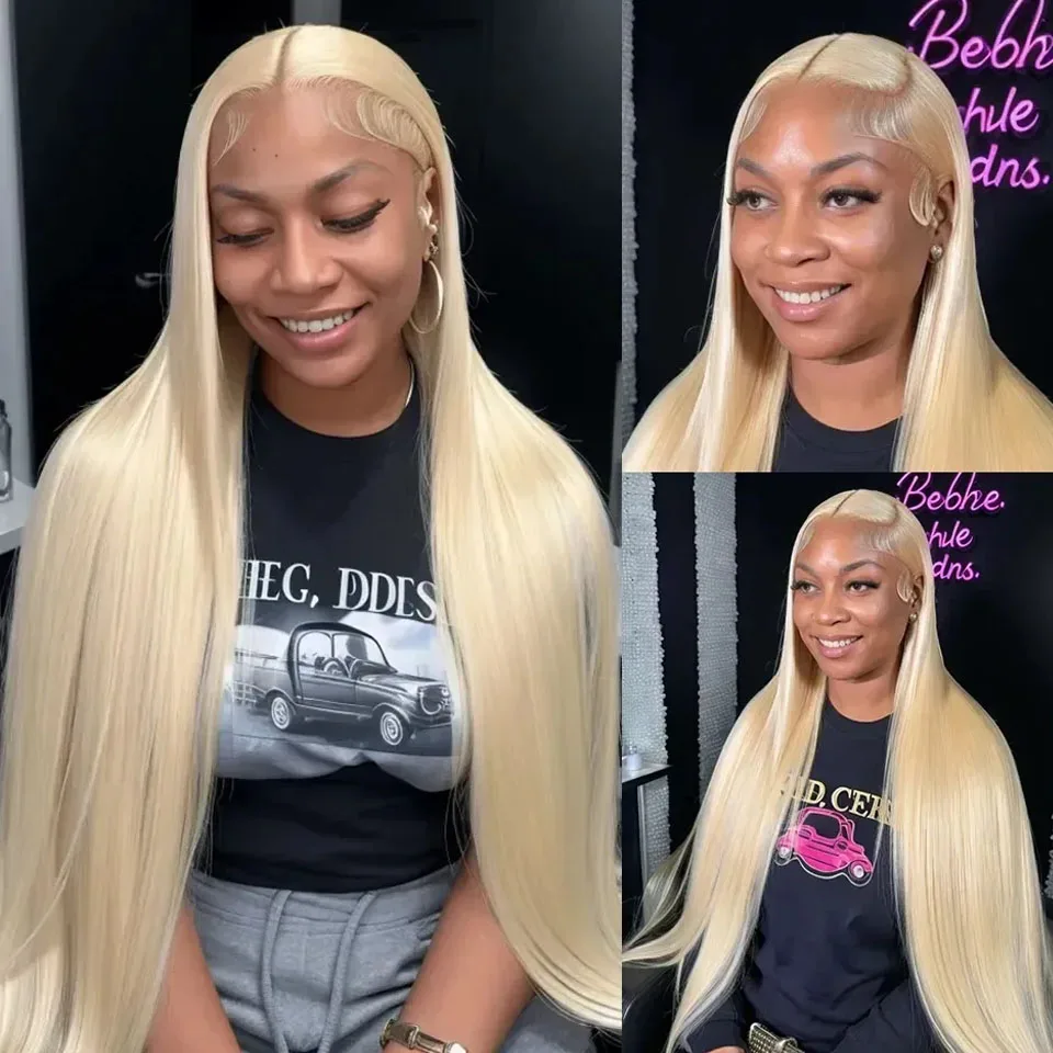 

Lumiere 613 13x4 Lace Frontal Wig 30 Inch Straight Blonde Pre Plucked Human Hair Wigs HD Transparent Lace Closure Wigs