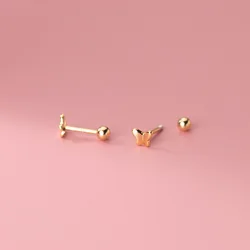 La Monada Womens Earrings Silver 925 Butterfly Ear Piercing 925 Silver Earrings For Women Nut Screw Silver Stud Earrings Small