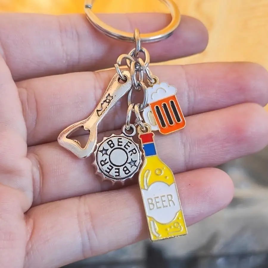1/5/10/20/50/100pcs 2D Flat Cute Otter Key Ring with Pocket Hug Encouragement Card, Charming Animal Decor Accessory, Nice Gift C
