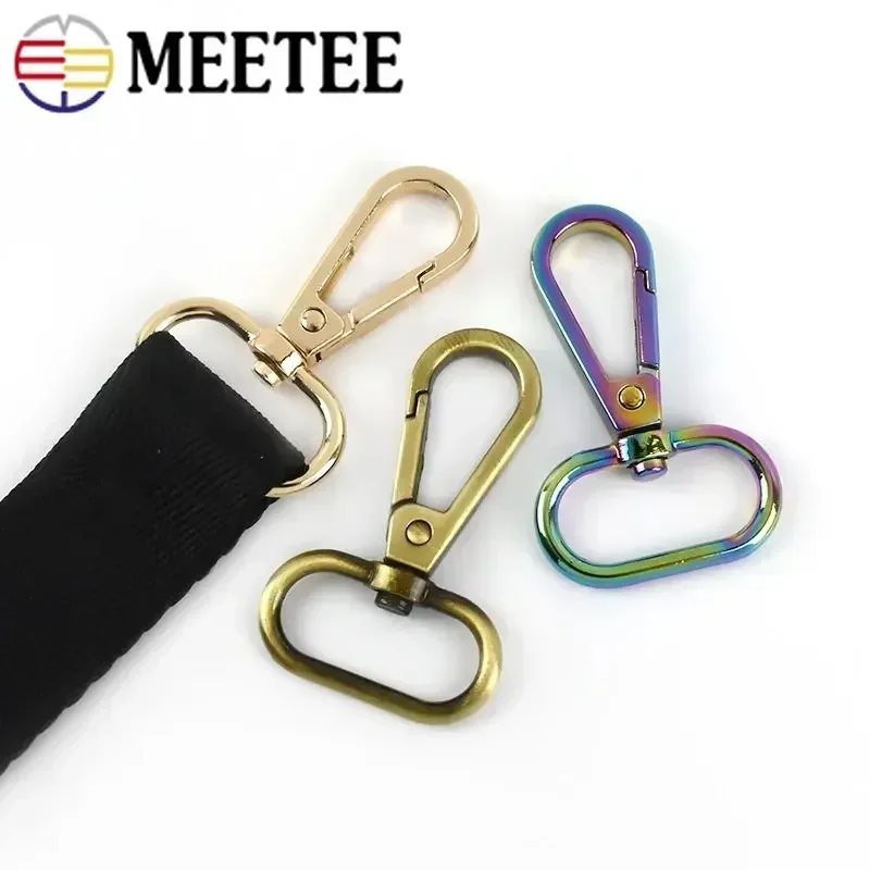 Meetee-Boucles métalliques 16-50mm, 5 pièces, pour sac à main, sangle, crochet, collier de chien, porte-clés, fermoir, accessoires de bricolage