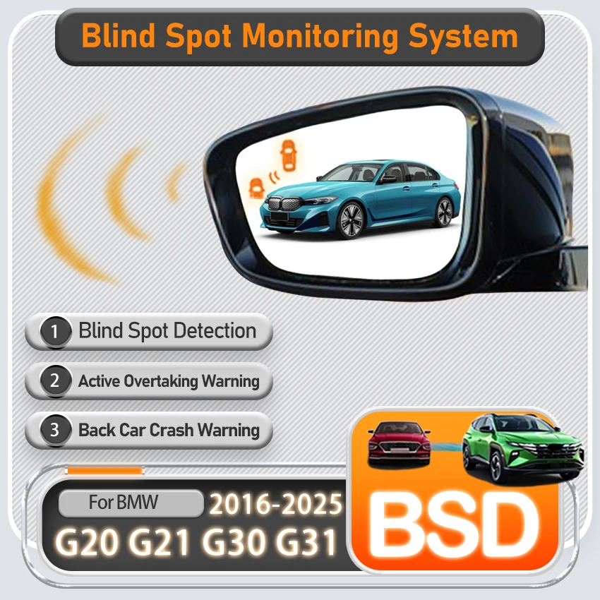 Car Blind Spot Monitoring System BSD BSA BSM Driving Warning 24GHZ Radar For BMW G20 G21 G30 G31 G32 G38 G11 G12 2016 2017~2025