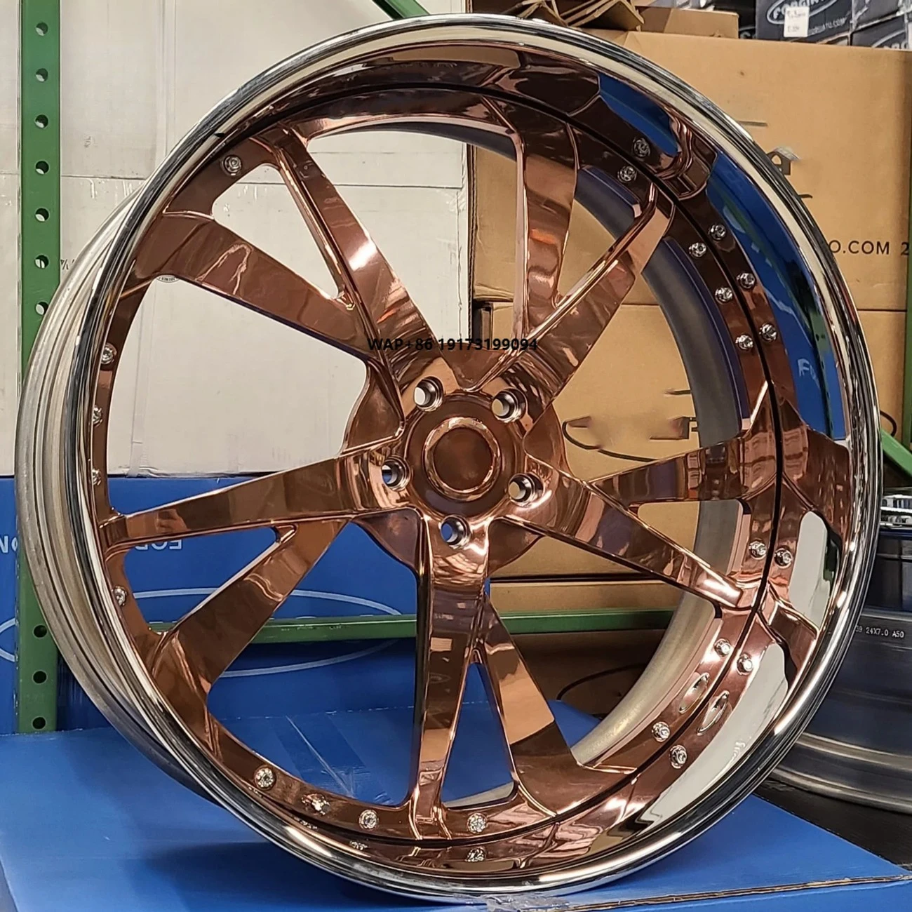 

RCSR Gold Rose Sliver Five Spoke Design 6x139.7 Forged Wheels 22 24 26 28 30 Inch Rims Deep Dish Forgiatos Rims