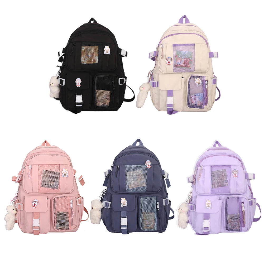 School Backpack Lightweight Rucksack Travel Daypack Cute Aesthetic Backpack with Handle Computer Bag with Multi Pockets for Gift