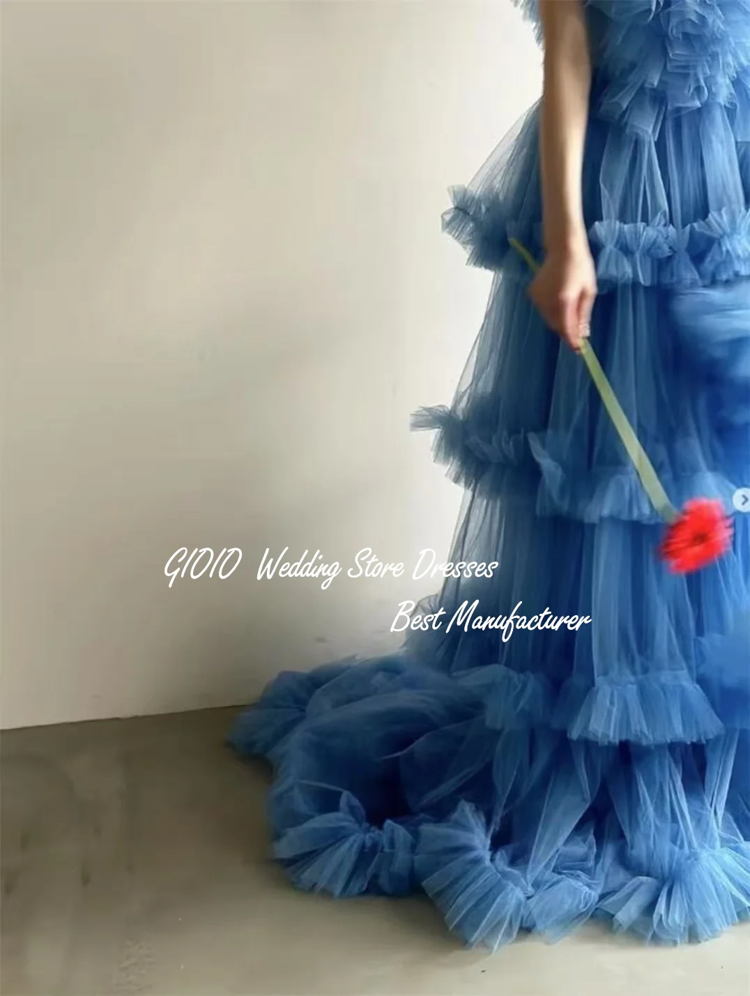 Gioio สไตล์ญี่ปุ่นพรหมชุดเกาหลี A-Line Tulle Layered งานแต่งงานชุดราตรีที่กําหนดเองชุดพรรคอย่างเป็นทางการชุดราตรี Gow