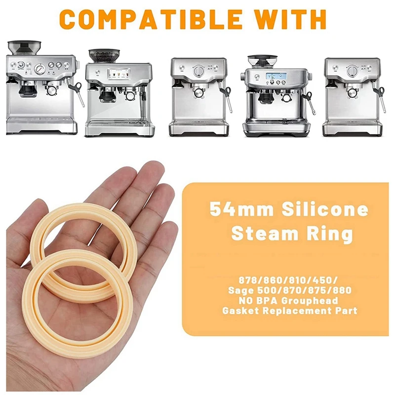 54Mm Silicone Steam Ring,30Pack Grouphead Gasket For Breville Espresso Machine 878/870/860/840/810/500/450/ Sage 500/870