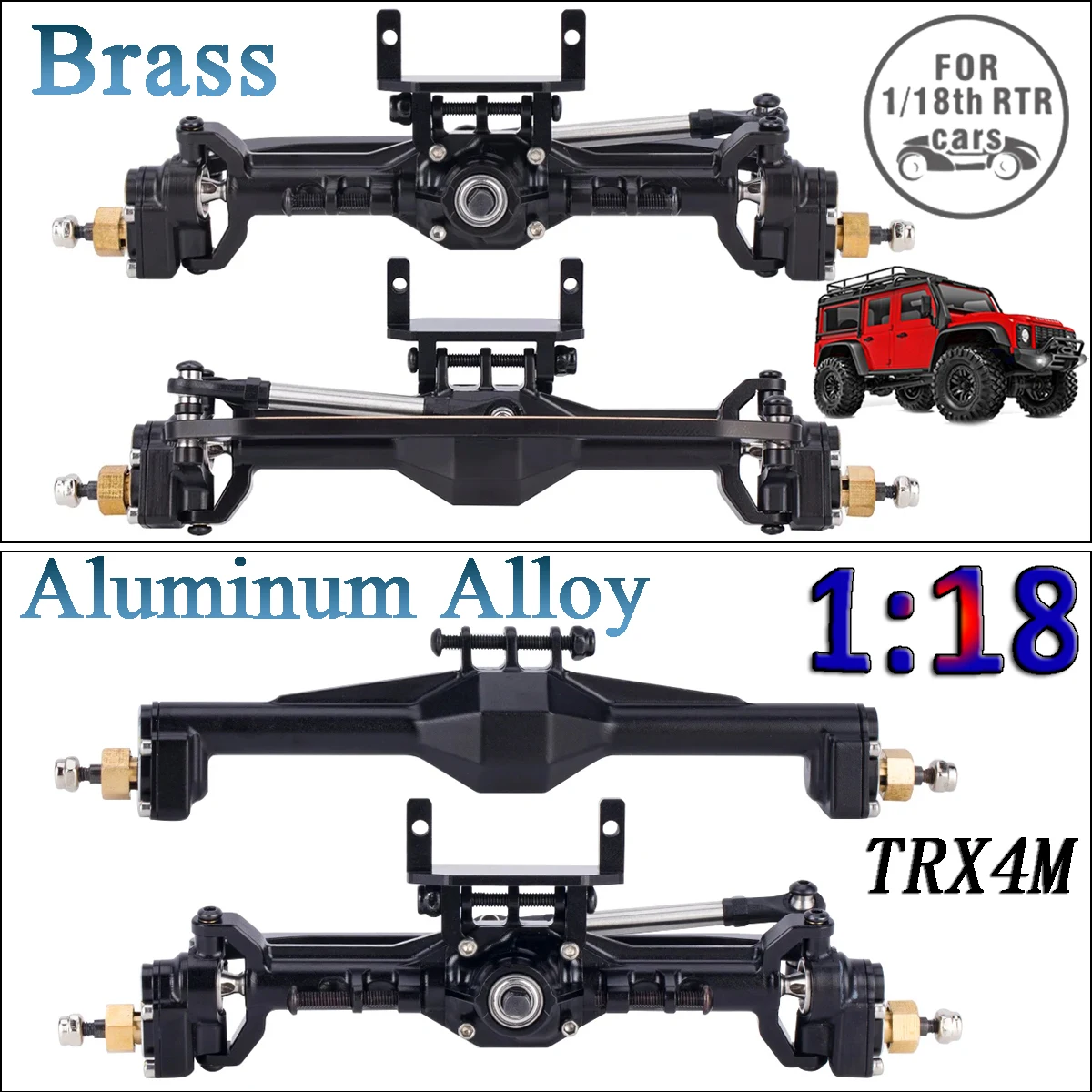 

1:18 TRX4M Радиоуправляемый автомобиль из латуни, алюминиевого сплава, алмазная портальная ось с ЧПУ, обеспечивающая достаточное зазоры заземления для обновления гусеничного радиоуправляемого автомобиля