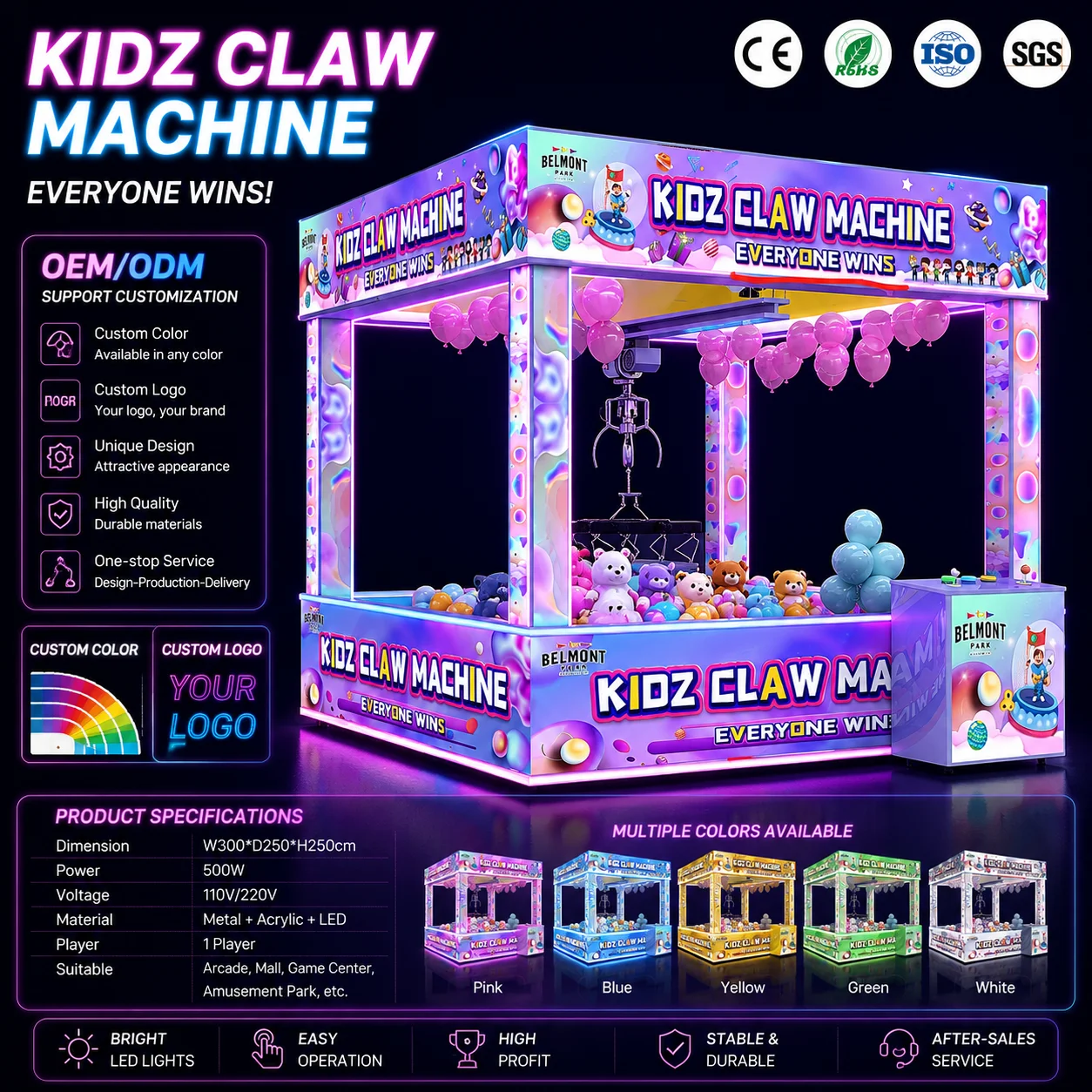 Commercial Large Outdoor Amusement Equipment Custom Game Human Claw Machine With Warm-Up Snacks