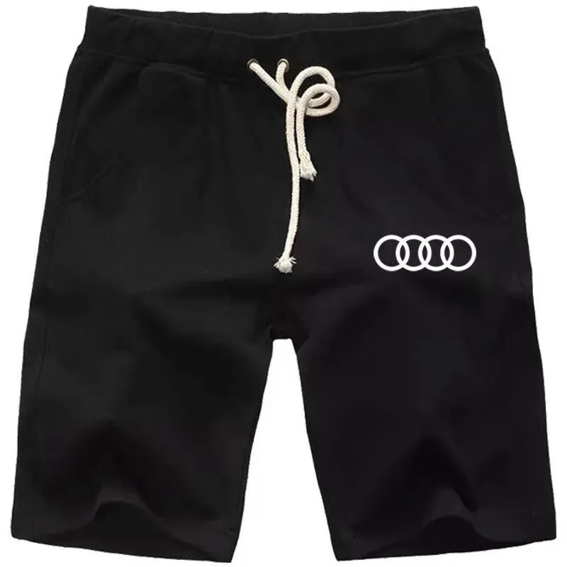 2026 new summer hot selling Audi RS car brand printed quick drying shorts men's trendy casual five quarter pants mid pants