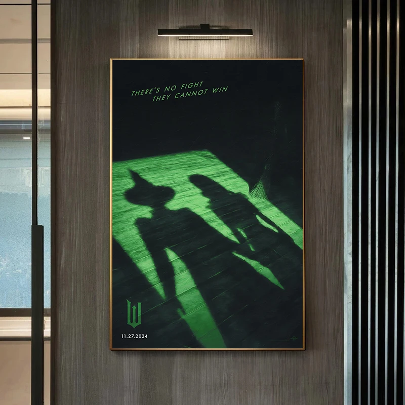 Movie W-Wicked Poster 2025 Latest Fantasy Film Prints Canvas Painting Witch Wall Art Pictures Home Living Room Movie Decorati