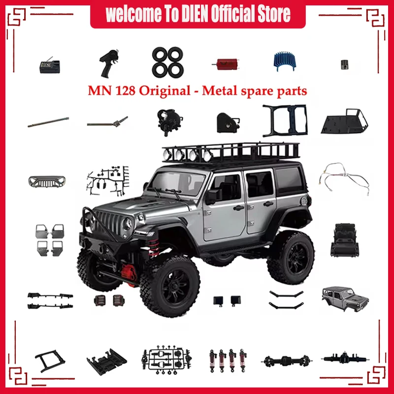 MN128 Wrangler MN86 RC Car Spare Parts Upgrade Modified Shock Absorber Axle Housing Connecting Rod Motor Tooth Tires