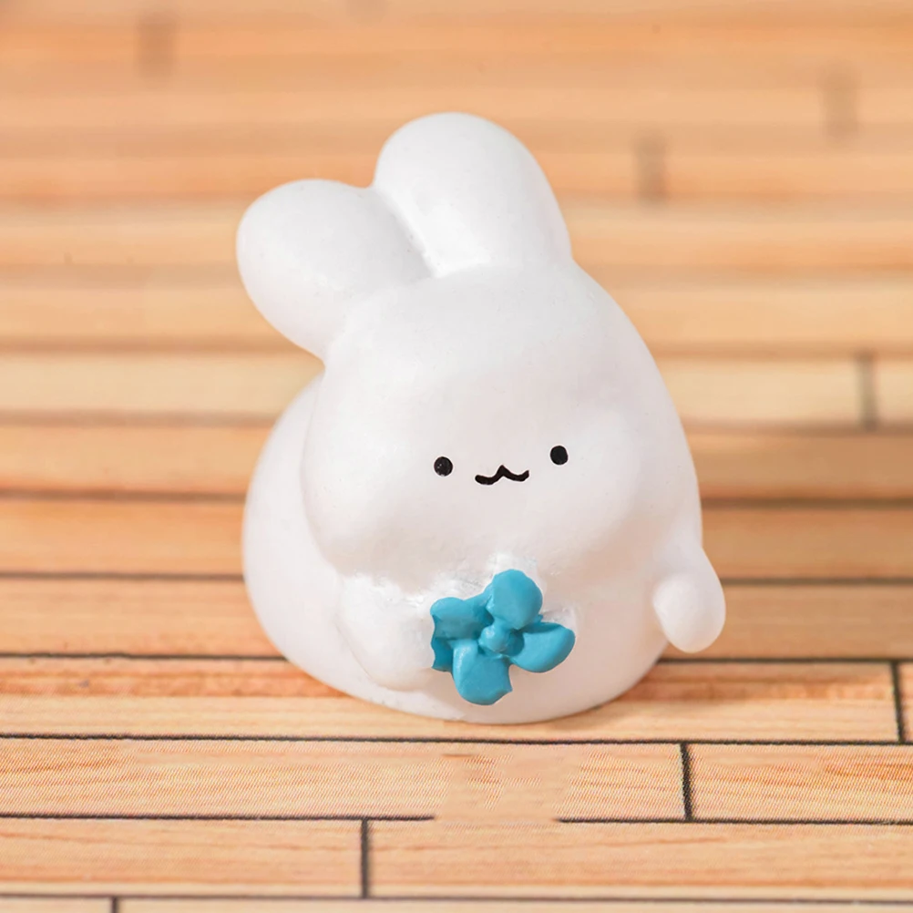 

15Pcs Miniature Rabbit Figurines Resin Cute Animal Sculpture Garden Desk Ornament Micro Scene Decoration Miniature Figurines