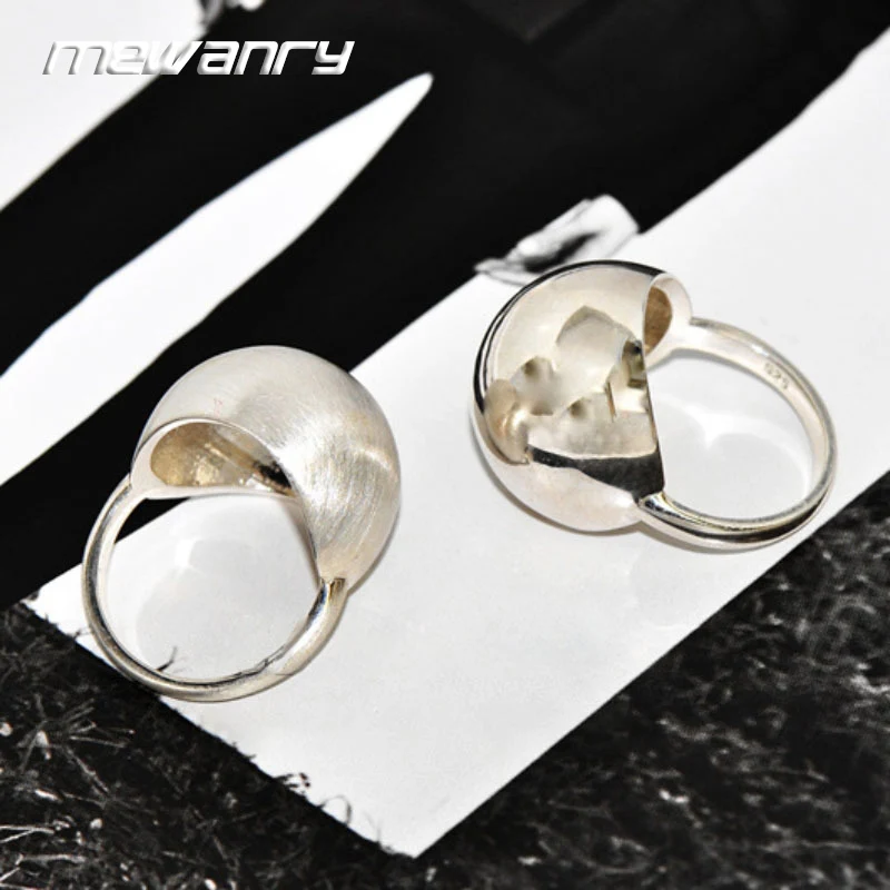 Mewanry Glossy Frosted Ball Rings For Women Couples New Trendy Minimalist Punk Hip Hop Rock Unique Party Jewelry Gifts Holiday