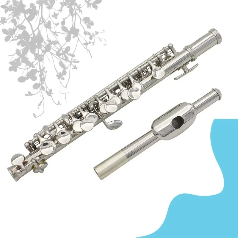 Silver C-tone 16-hole piccolo with white brass body and E key