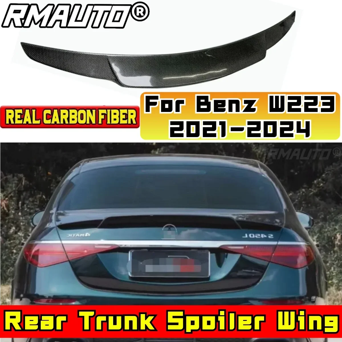 Car Rear Trunk Spoiler Body Kit Car Rear Wing For Mercedes-Benz W223 S Class S350 4 doors S480 S500 2021-2024 Car Accessories