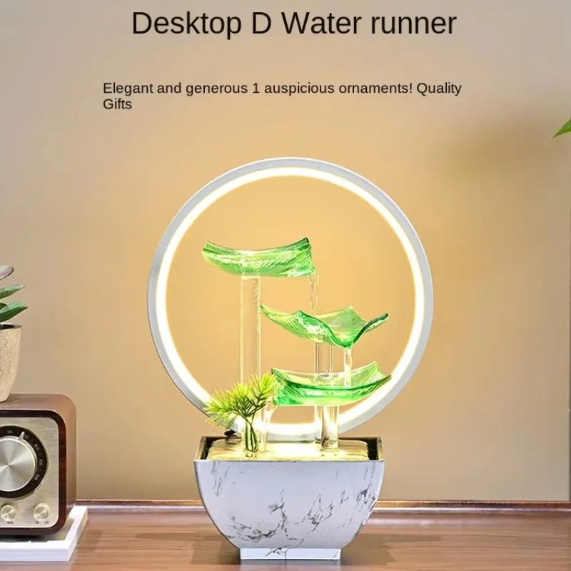 Circulating Water Bonsai Ornaments Modern Light Luxury Living Room Office Home Decor Wealth Attraction Fountain Decoration