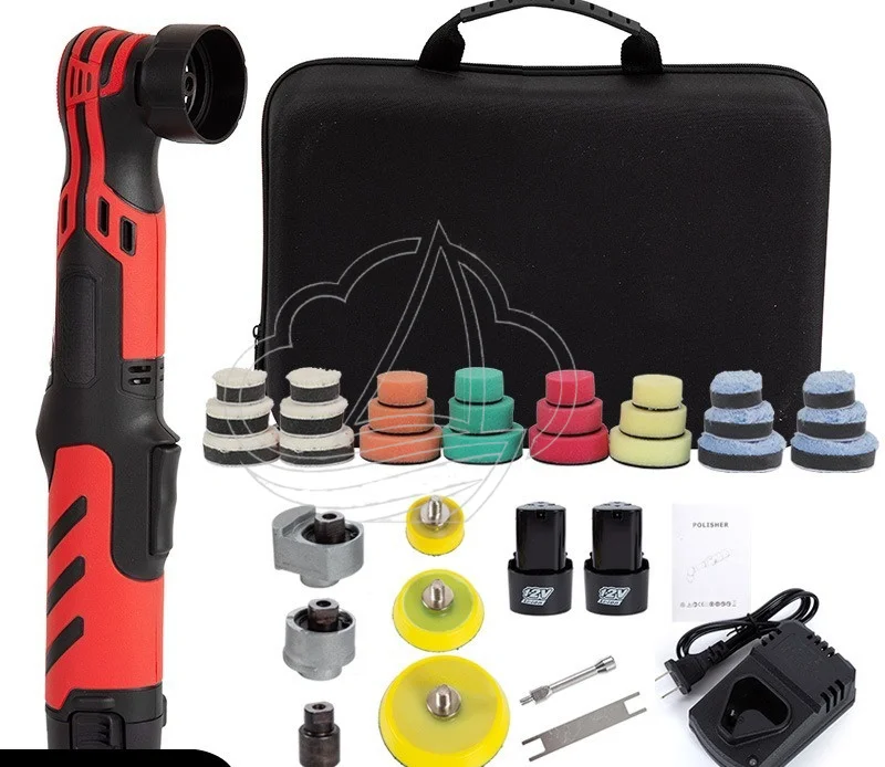 Cordless Mini Polisher, Dual Battery Adjustable Speed Handheld Waxing & Detailing Machine