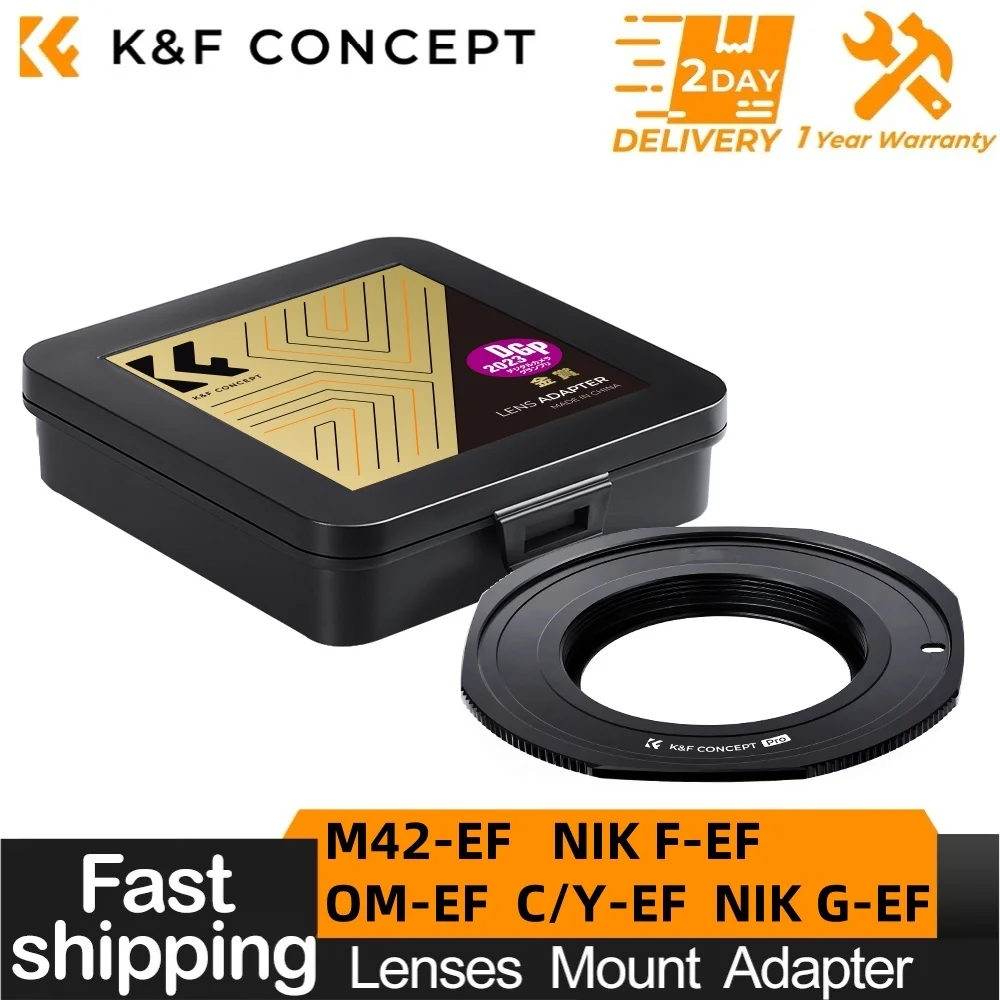 K&F Concept Lens Adapter for Nikon F AI NIKON G M42 Contax Yashica C/Y Olympus OM Lenses to Canon EOS EF EF-S Cameras Mount