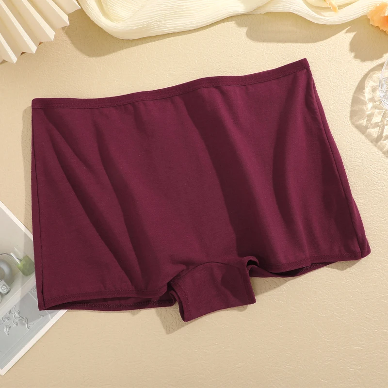 FINETOO 3PCS Dámské bavlněné chlapecké kalhotky Prodyšné Nízký pas Jednobarevné Spodní prádlo Dámské Neformální Sportovní Boxerky - náhled 5