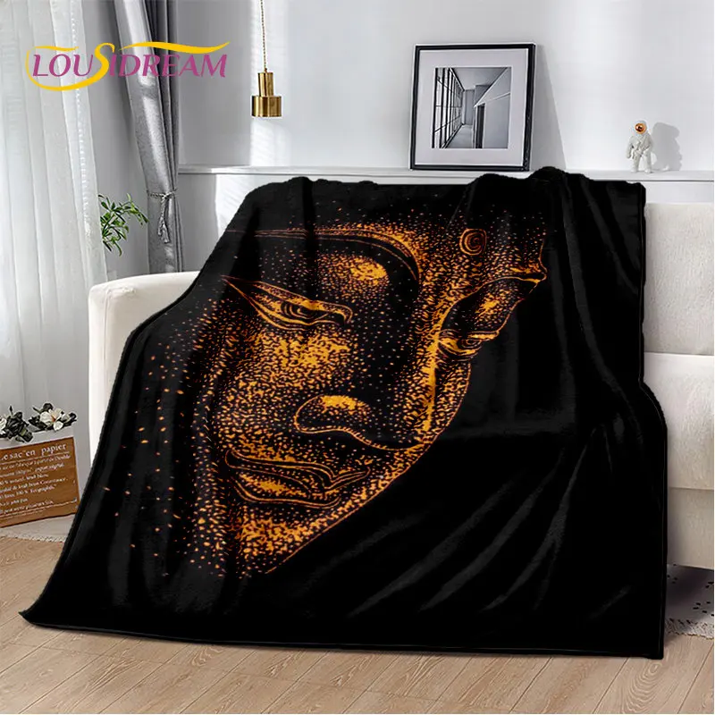 Manta de felpa suave de Buda Sakyamuni, budismo, fe, religión, manta de franela para sala de estar, dormitorio, cama, sofá, rezar