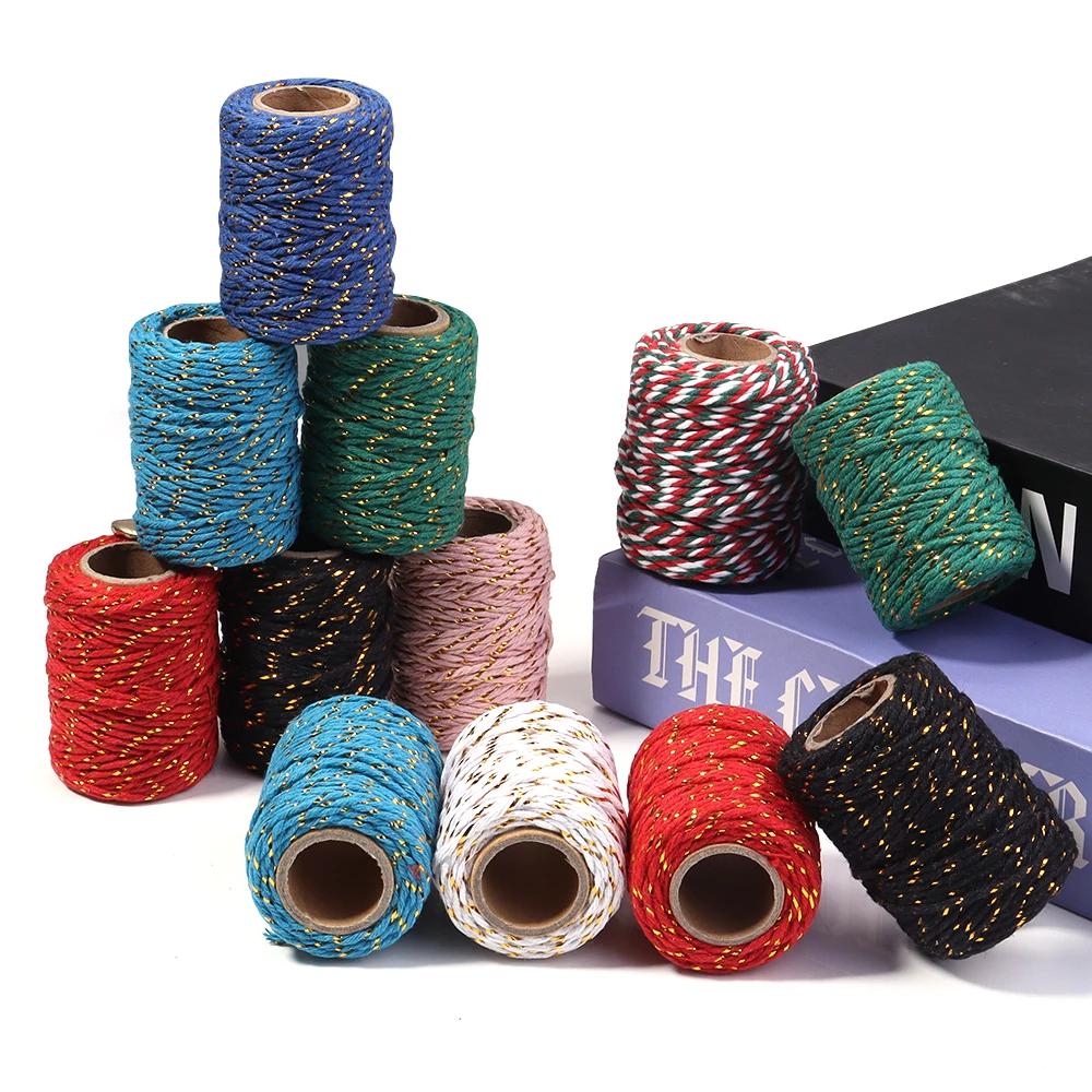 20M/Roll Cotton Cord Baker Twine Colorful Cotton Crafts Twine Macrame Cord String DIY Home Textile Gift Wrapping Wedding Decor view 5