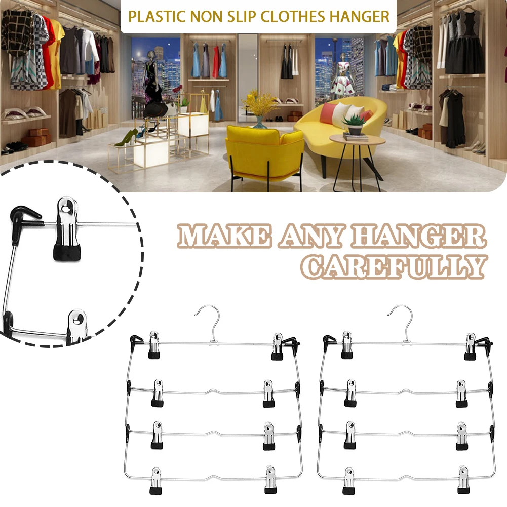 Magic Metal Trouser Rack Non-Marking Clothes Rack For Bedroom