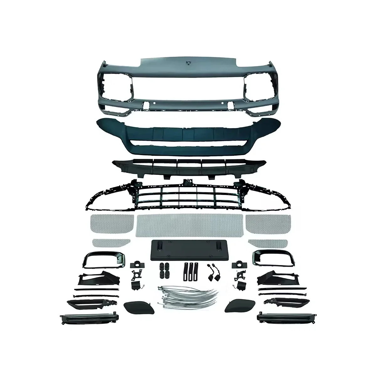 Car Accessories For Porsche Cayenne Front Bumper 2007-2010 957 Upgrade 2023 Turbo Style Fog Lights Headlights - view 3